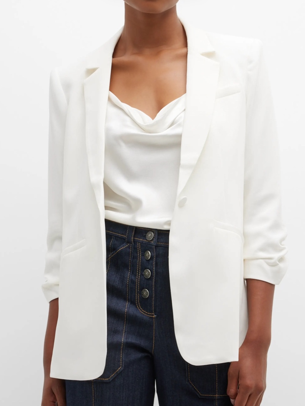 Cinq a Sept Khloe Crepe 3/4 Sleeve Blazer Size 2 - Picture 2 of 12